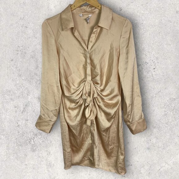 BB Dakota Revolve Tie Curious‎ Dress Champagne Size Small Style BL308547 S NEW - Picture 2 of 10